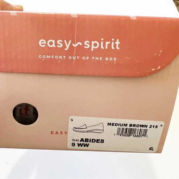 Easy Spirit Abide Smooth Brown Slip On‎ Loafer Size 9 WW Extra Wide New In Box - Picture 10 of 13